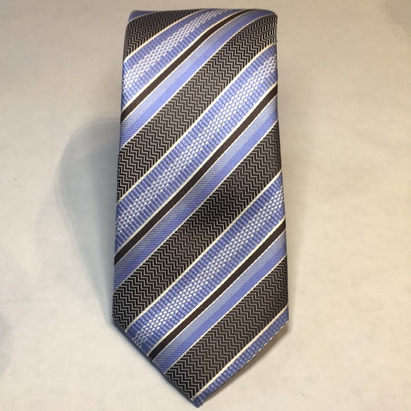Black Brown 1826. Light blue with brown diagonal stripe tie. Like new. 100% silk - Picture 1 of 8